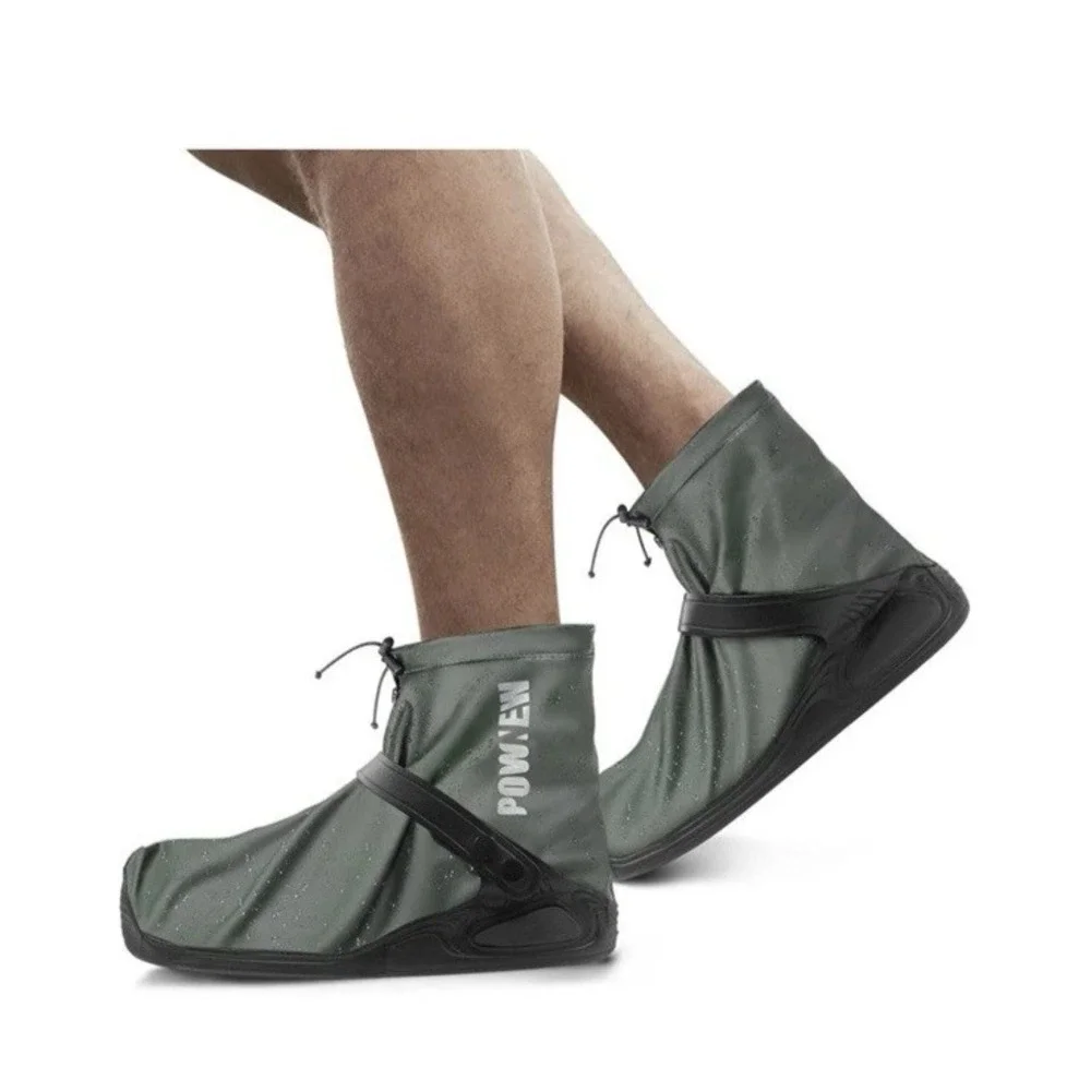 POWNEW‎ Waterproof Rain Shoe Covers for Men and Women size XL Hunter Green